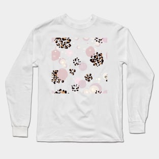 Leopard print baby and tropical leaves Long Sleeve T-Shirt